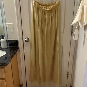 Jenny Yoo Gold Maxi Skirt